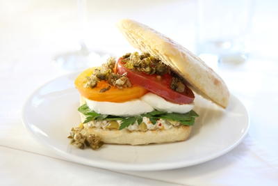 Puttanesca Panini with Crispy Fried Capers