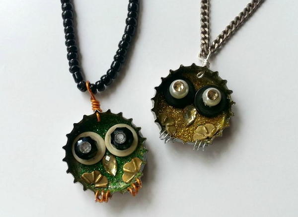 Junk to Jewelry Owl Necklace