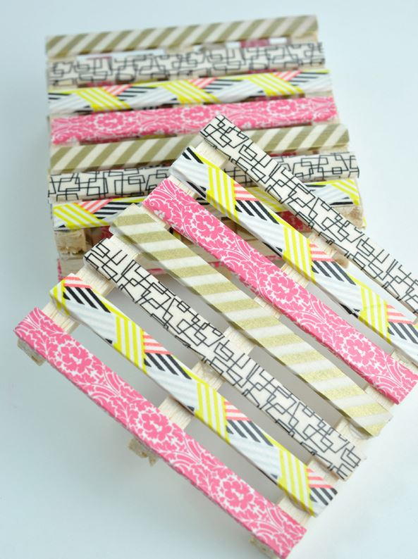 Washi Tape Mini Pallet Coasters