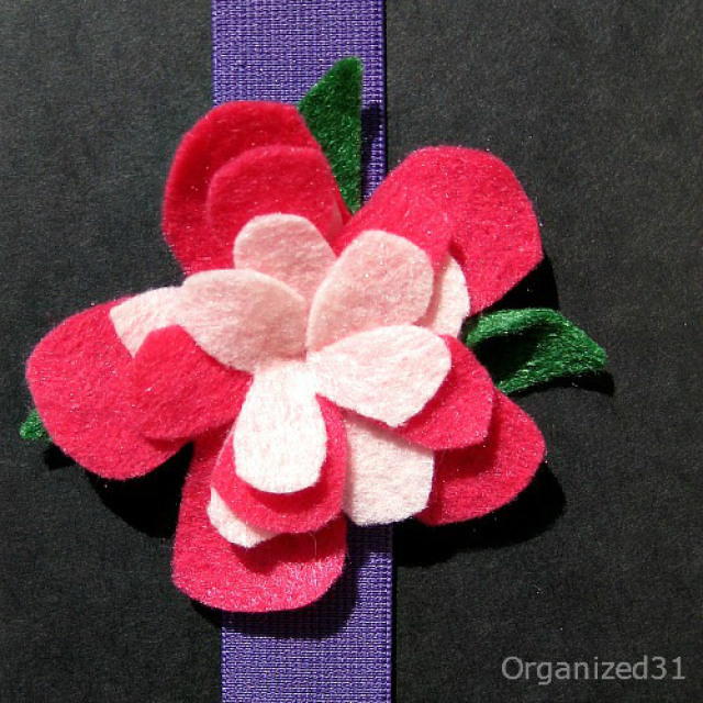 Felt Flower Book Hugger Bookmark