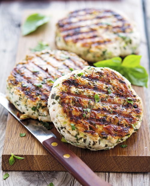 Juicy Green Turkey Burgers