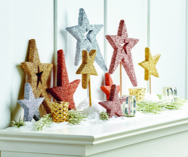 Metallic Glittered Star Assortment