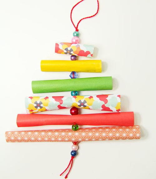 DIY Ornaments Paper and Bead Trees