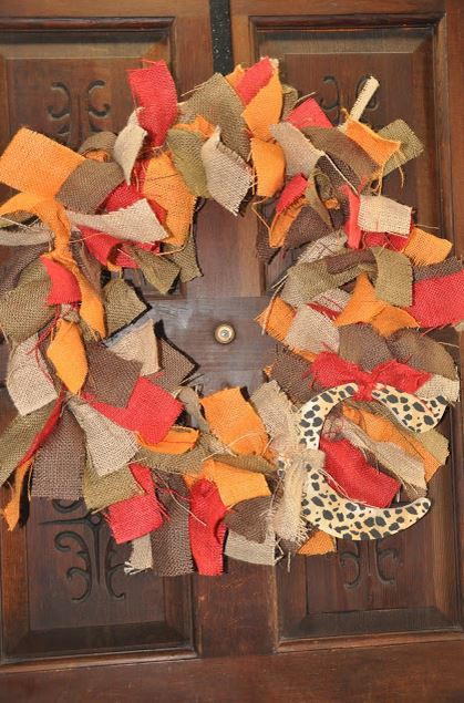Autumn Burlap Tie Wreath