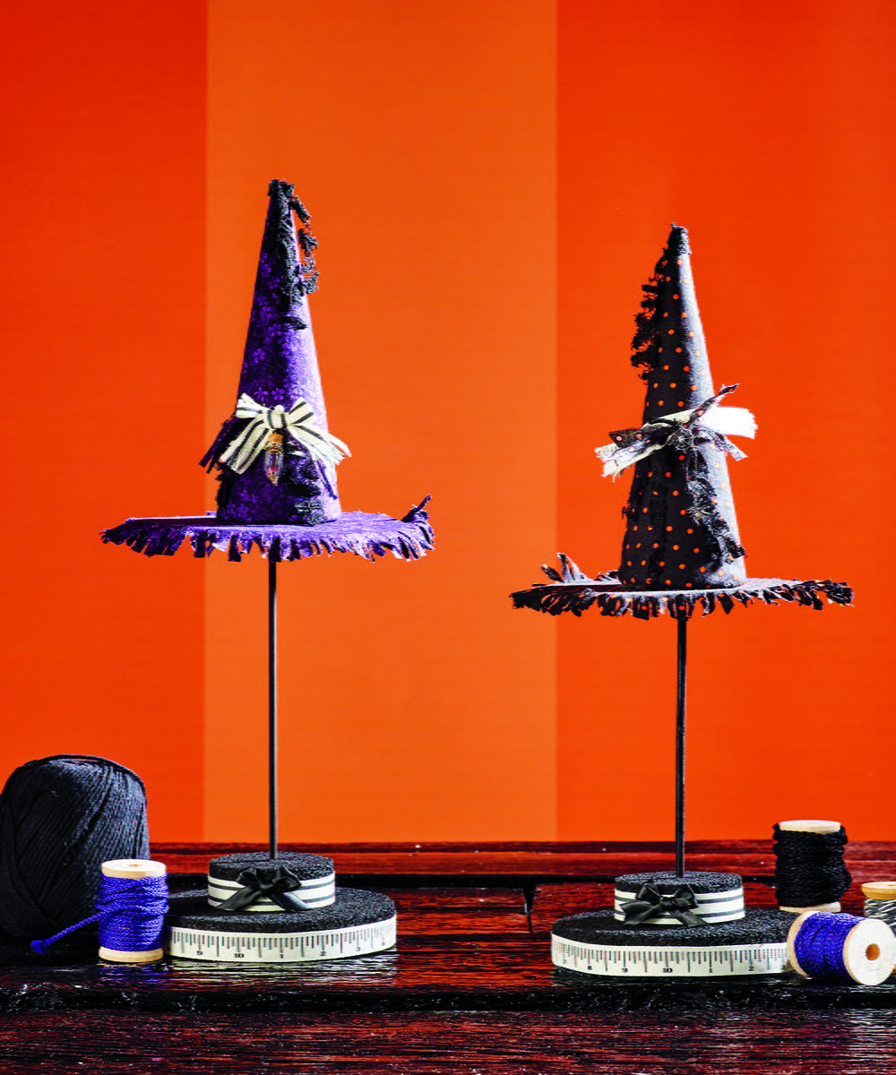 Styrofoam Cone Halloween Witch Hat Craft