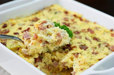 Around-the-Clock Ham and Cheese Grits Casserole