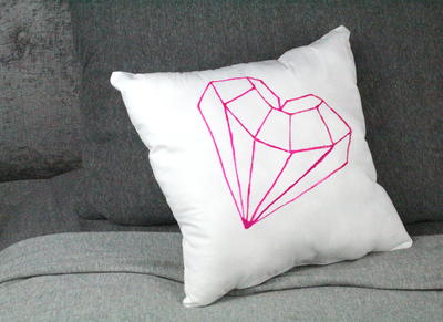 Faux Embroidered Pillow