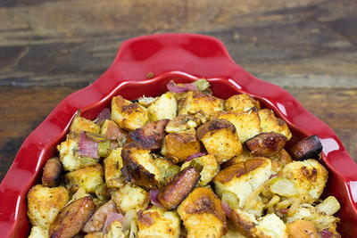 Green Apple and Sausage Stuffing