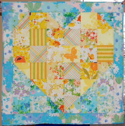 Sweetheart Vintage Sheet Baby Quilt