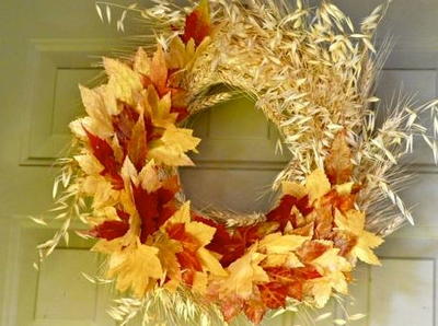 Colorful Fall Leaves Wreath