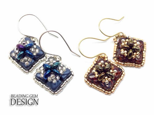 Framed Dia Beaded Earrings