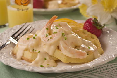 Shrimp Newburg Waffles