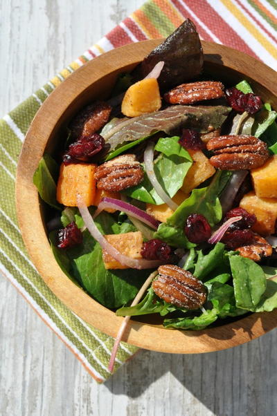 Butternut Squash Salad with Candied Nuts