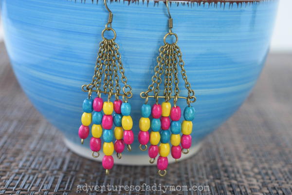 Wooden Bead Dangle DIY Earrings