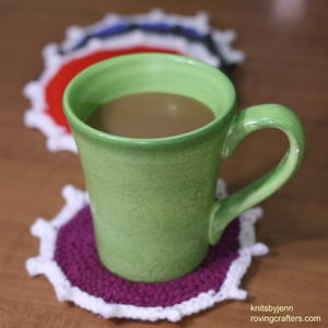 Knit Coasters in Color