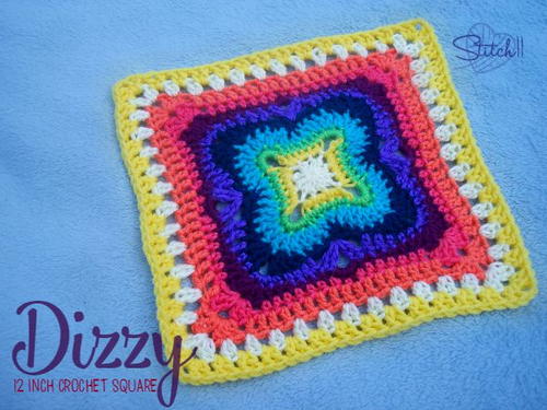 Large and Dizzy Crochet Granny Square