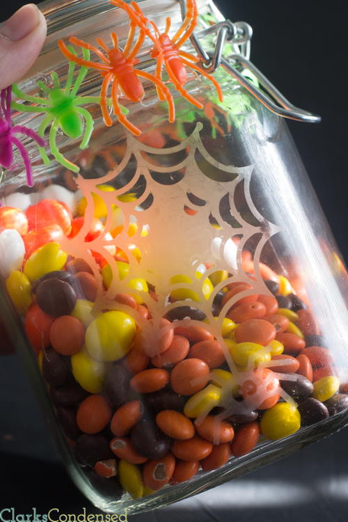 Easy Etched Halloween Candy Jar