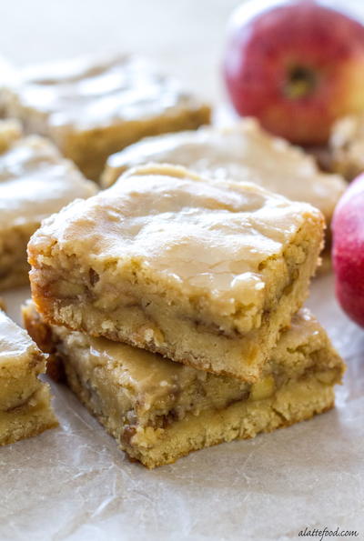 Maple Glazed Apple Blondies