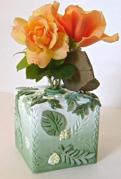 Leafy Polymer Clay Vase