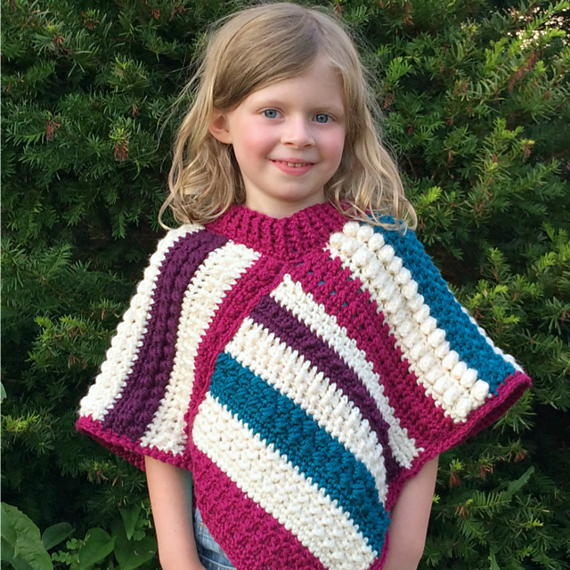 Fall Shades Crochet Poncho Pattern