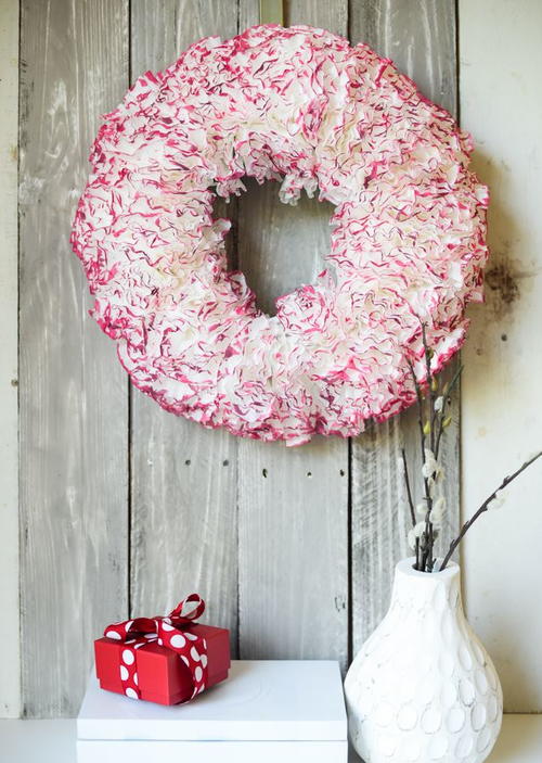 Watercolored Coffee Filter Wreath