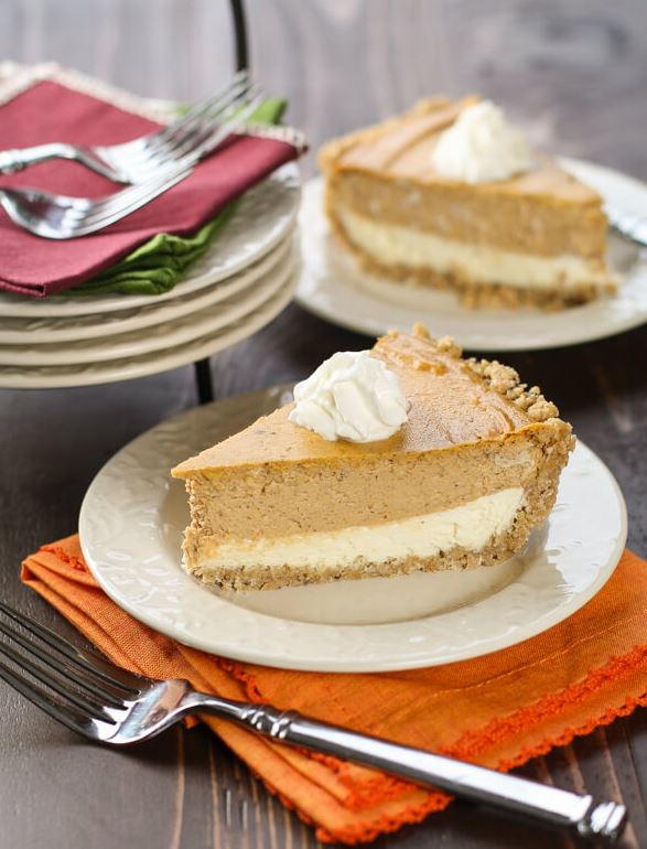 Layered Pumpkin Cheesecake Pie | AllFreeHolidayCrafts.com