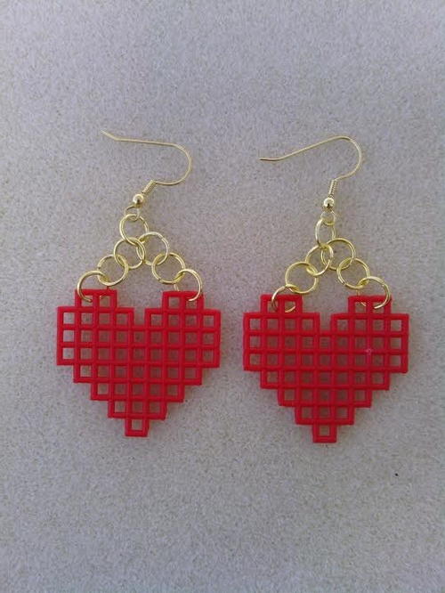 Heart-Shaped Dangle Earrings