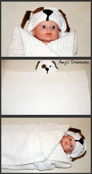 Crochet Hooded Puppy Dog Towel