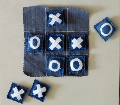 Upcycled Denim Tic Tac Toe