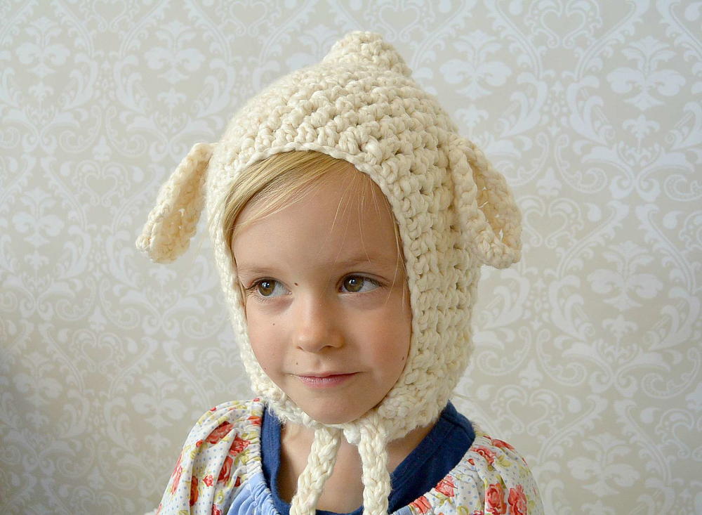 Vintage Look Lamb Crochet Hat | AllFreeCrochet.com