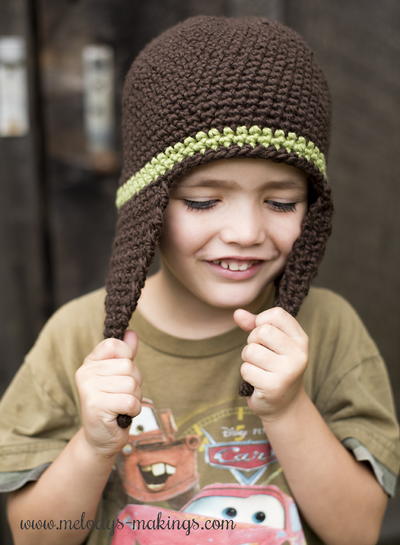 I-Cord Earflap Hat Crochet Pattern