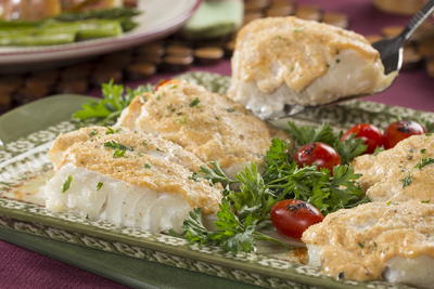 Sour Cream Crowned Fish Fillets