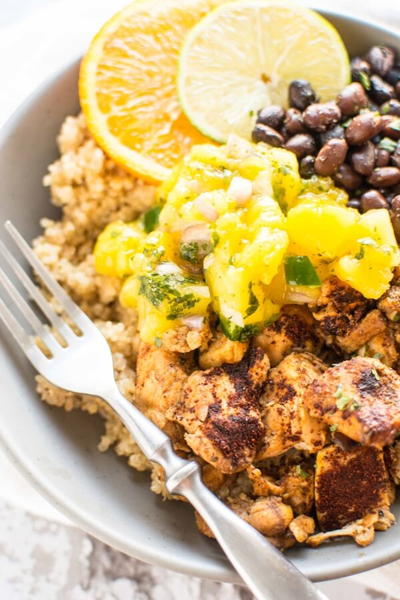 Fully Loaded Slow Cooker Chicken Bowls