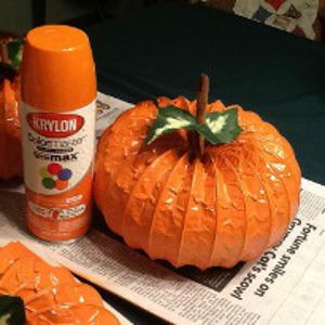 Recycled Dryer Vent Halloween Pumpkin