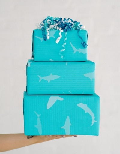 Printable Shark Gift Wrap