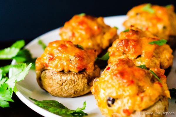 Cheesy Taco Stuffed Mushrooms