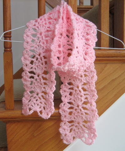 Lacy Pineapple Crochet Scarf
