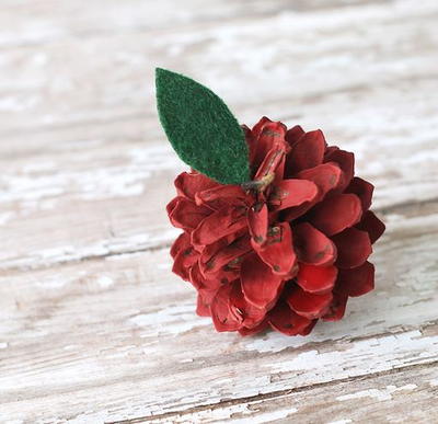 Painted Pine Cone Apples