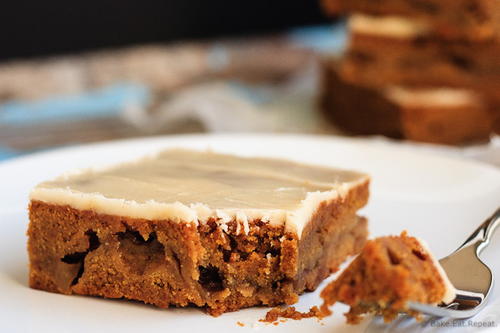Molasses Apple Bars with a Brown Butter Glaze