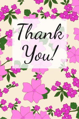 Beautiful Blooms Free Thank You Card Printable