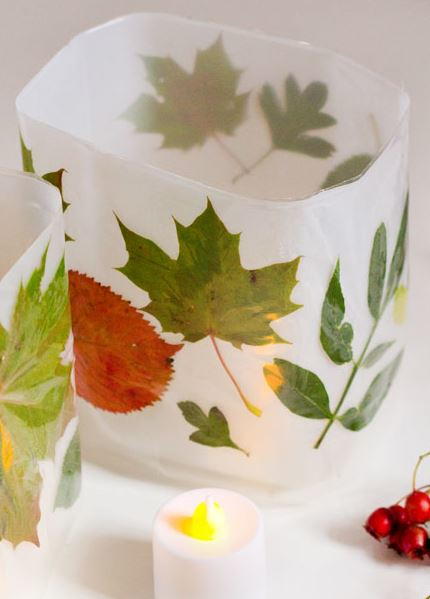 DIY Leaf Luminaries