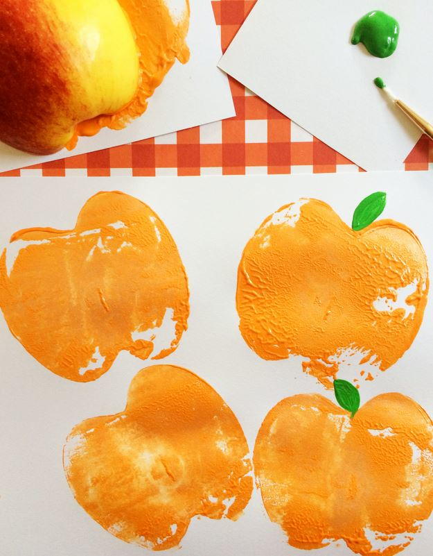 Pumpkin Apple Stamps | AllFreeKidsCrafts.com