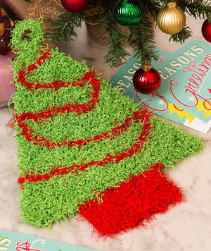 Christmas Tree Knit Scrubby