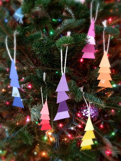 Paint Chip Christmas Tree Ornaments
