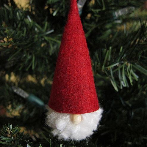 Pom Pom Santa Ornament