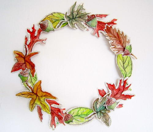 Book Page Fall Wreath