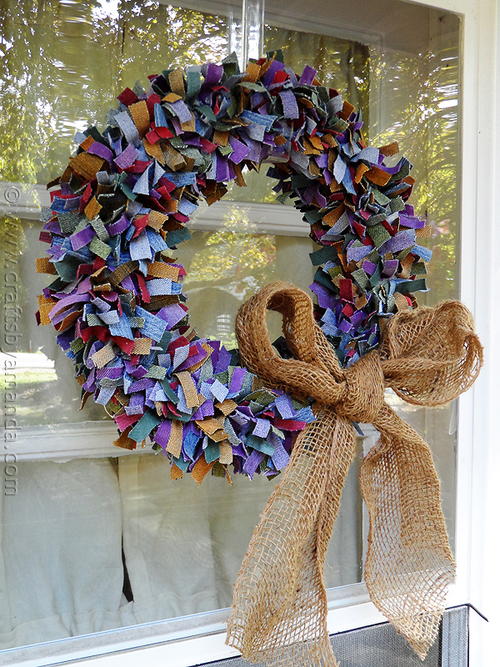 Denim Scrap Wreath