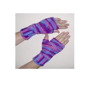 Fingerless Striped Gloves