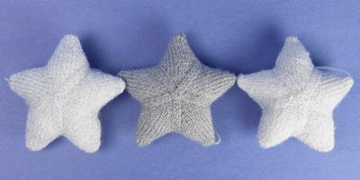 White Christmas Knit Star Ornaments