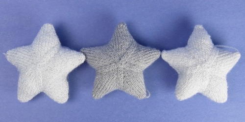 White Christmas Knit Star Ornaments